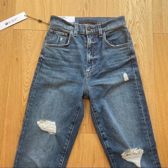 NWT  JOE'S JEANS The Raine Ripped High Waist Raw Hem Slim Straight- 24 - Picture 7 of 13